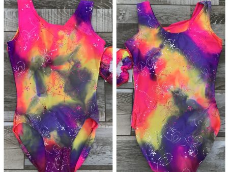 *Mondor - Printed Tank Gymnastics Leotard - Child (7822) - Neon Pop For Discount