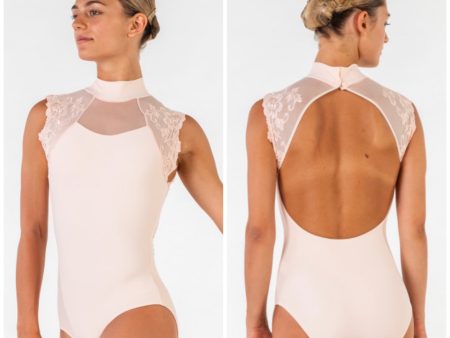 Ballet Rosa - Berenice High Lace Neckline Open Back Leotard - Adult (1037LMA) - Poudré Online