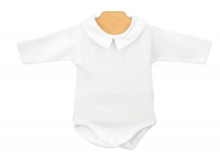 Babidu White Baby Polo With Collar Online Sale