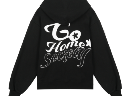 Itzavibe Go home Society Logo Hoodie Zipup Black IBA23UHD16 BLK Sale