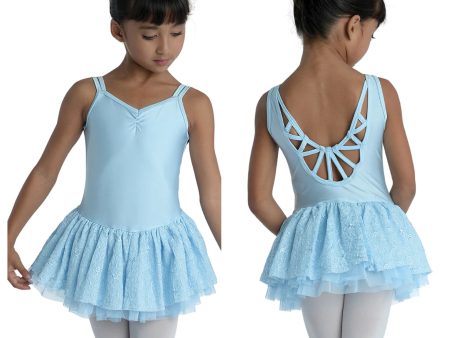 *Danz N Motion - Zadie Girls Macrame Camisole Dress - Child (19205C) - Light Blue Online Hot Sale