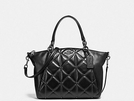 Coach Women s Small Kelsey Satchel With Quilting Antique QB Black F13951 QBBK Online Sale