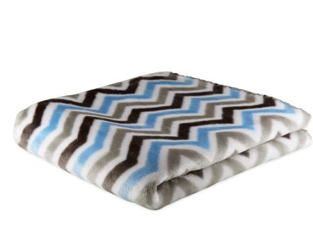 Big Oshi Chevron Blanket Blue 110x140cm Online Sale