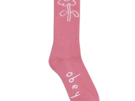 Obey Spring Flower Socks Vintage Pink 100260175 PIN Online Hot Sale