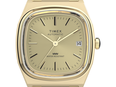 Timex Automatic 1983 E-Line 34mm Gold Tone Expansion Band Watch Stainless Steel Gold-Tone TW2Y07200VQ Hot on Sale