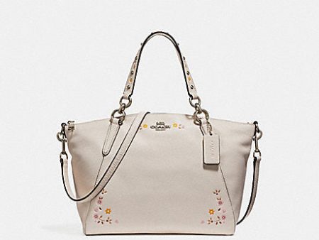 Coach Women s Small Kelsey Satchel With Floral Tooling SV Chalk F24599 SVHA on Sale