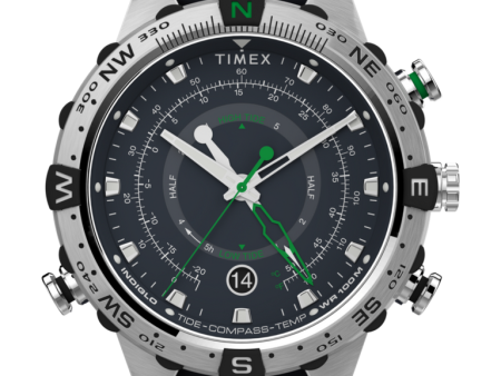 Timex Expedition Tide-Temp-Compass 45mm Silicone Strap Watch Blue Stainless Steel TW2V22100VQ For Discount