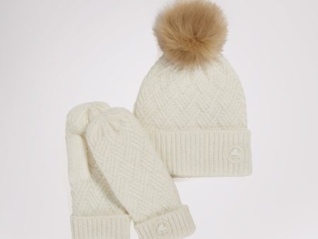 Kendra Women s Textured Hat and Mitten Set For Sale