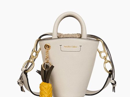 See by Chloé Cecilya Mini Tote Bucket Bag Cement Beige CHS21SSB04924 24H For Sale